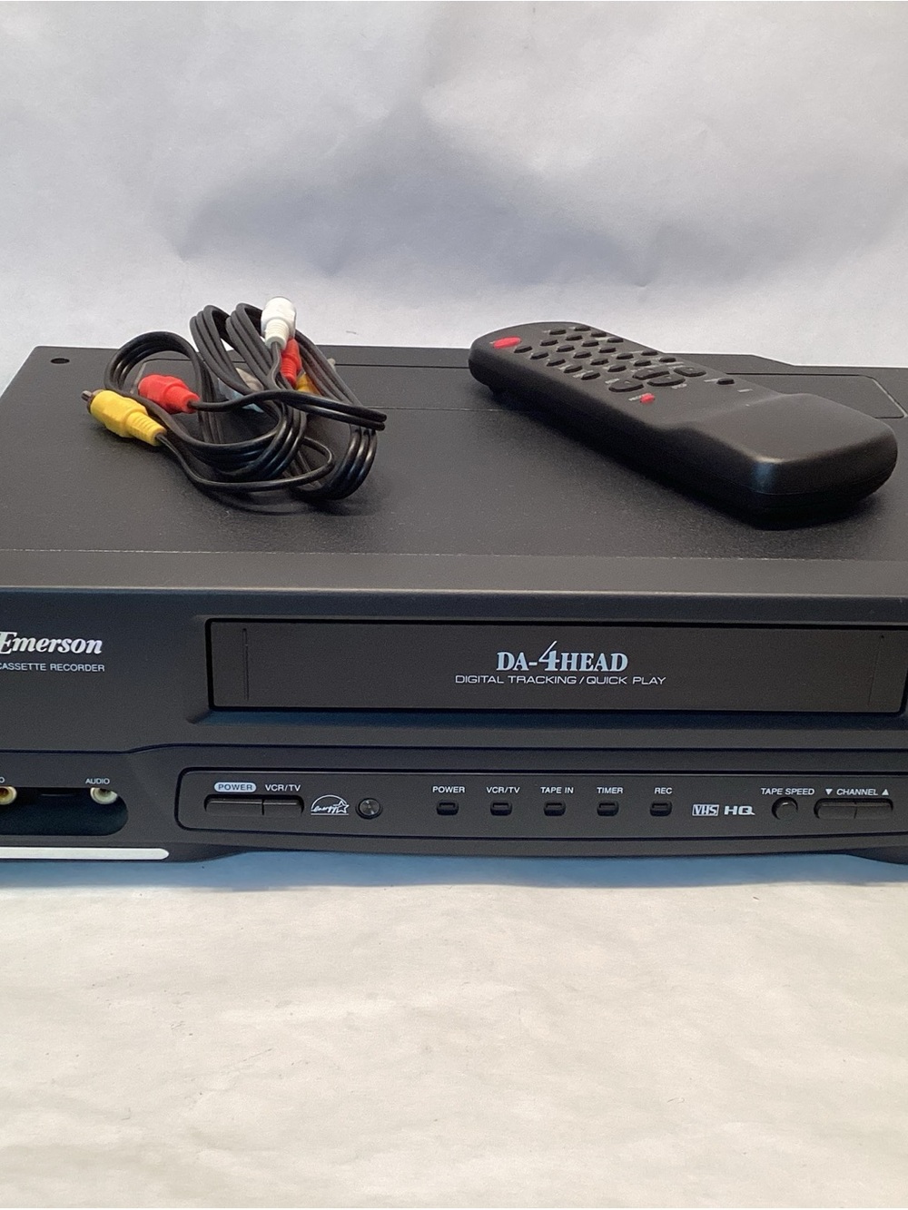 Emerson EWV401 4-Head VCR VHS W/Remote & Cables-Tested- Excellent